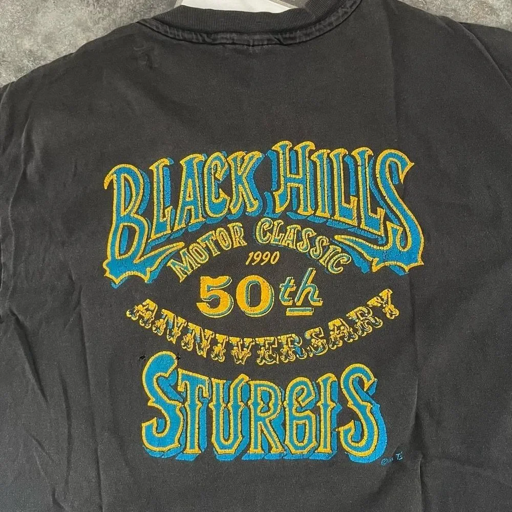 1990 Vintage Sturgis Bike Rally 50th Anniversary Single Stitch Shirt XL Men’s